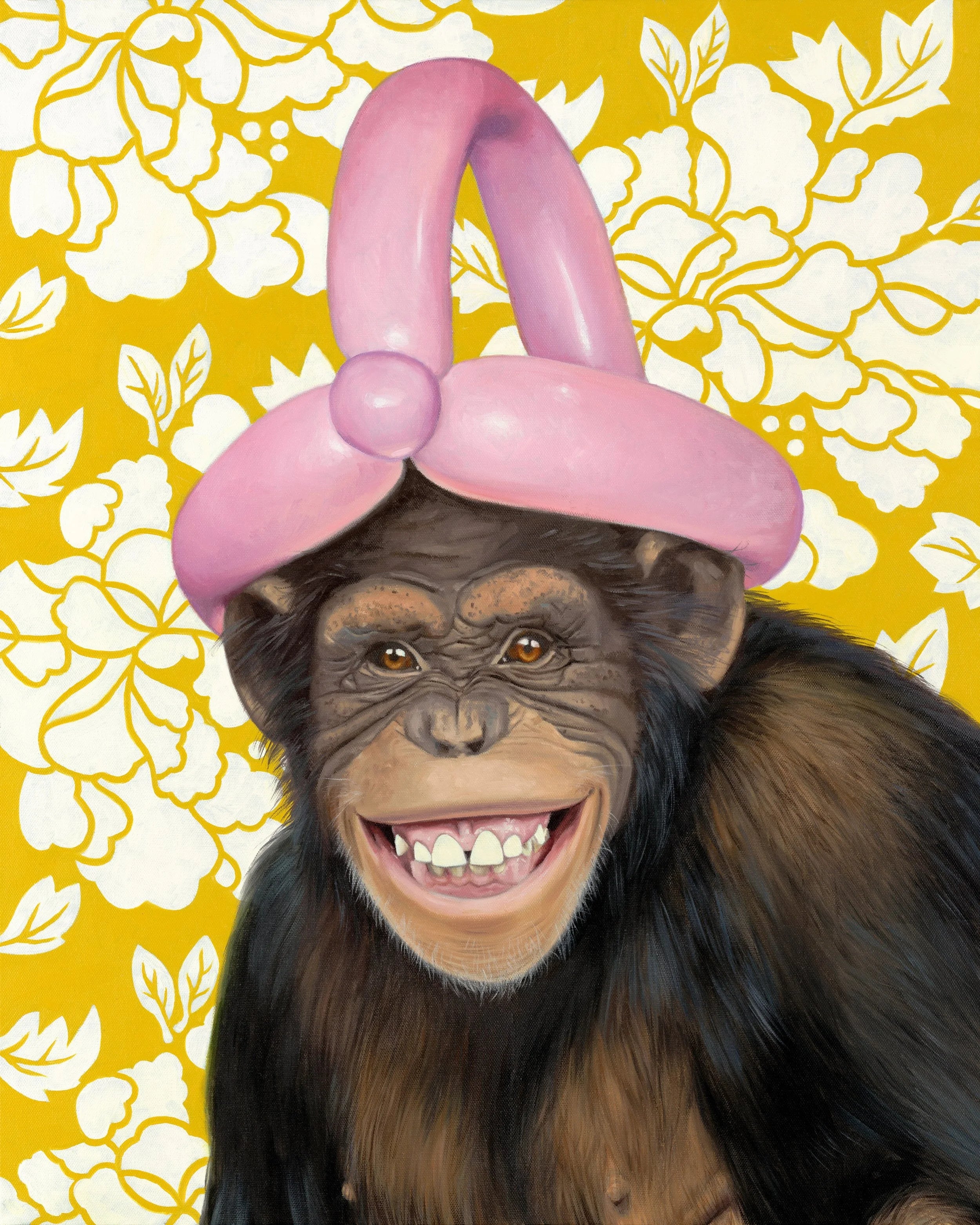 Balloon Animal chimp greeting card