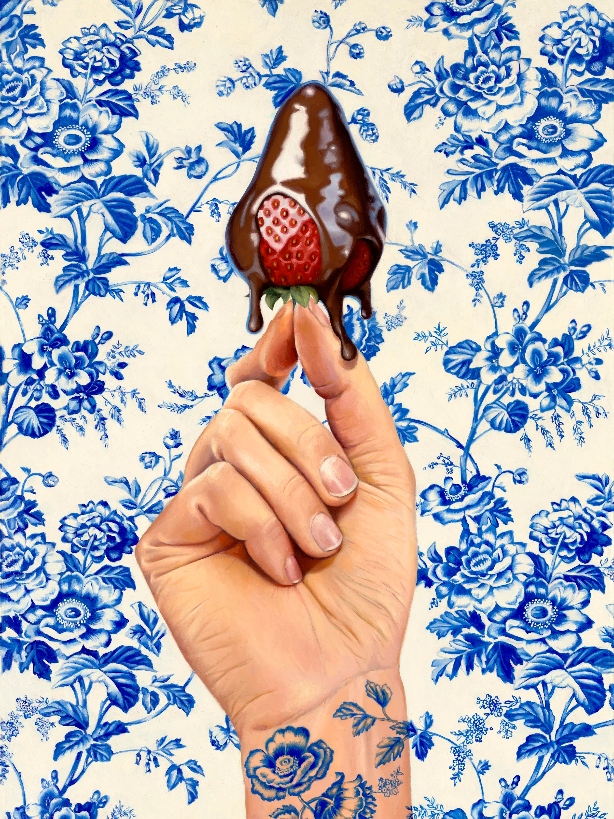 Dipped chocolate strawberry greeting card