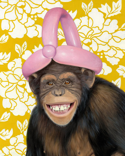 Balloon Animal chimp greeting card