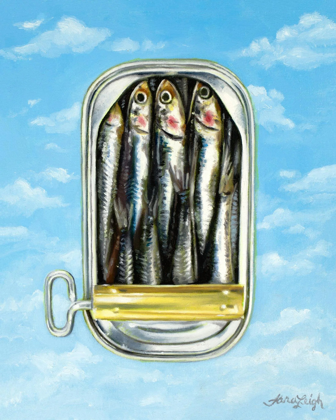 Tinned sardines greeting card