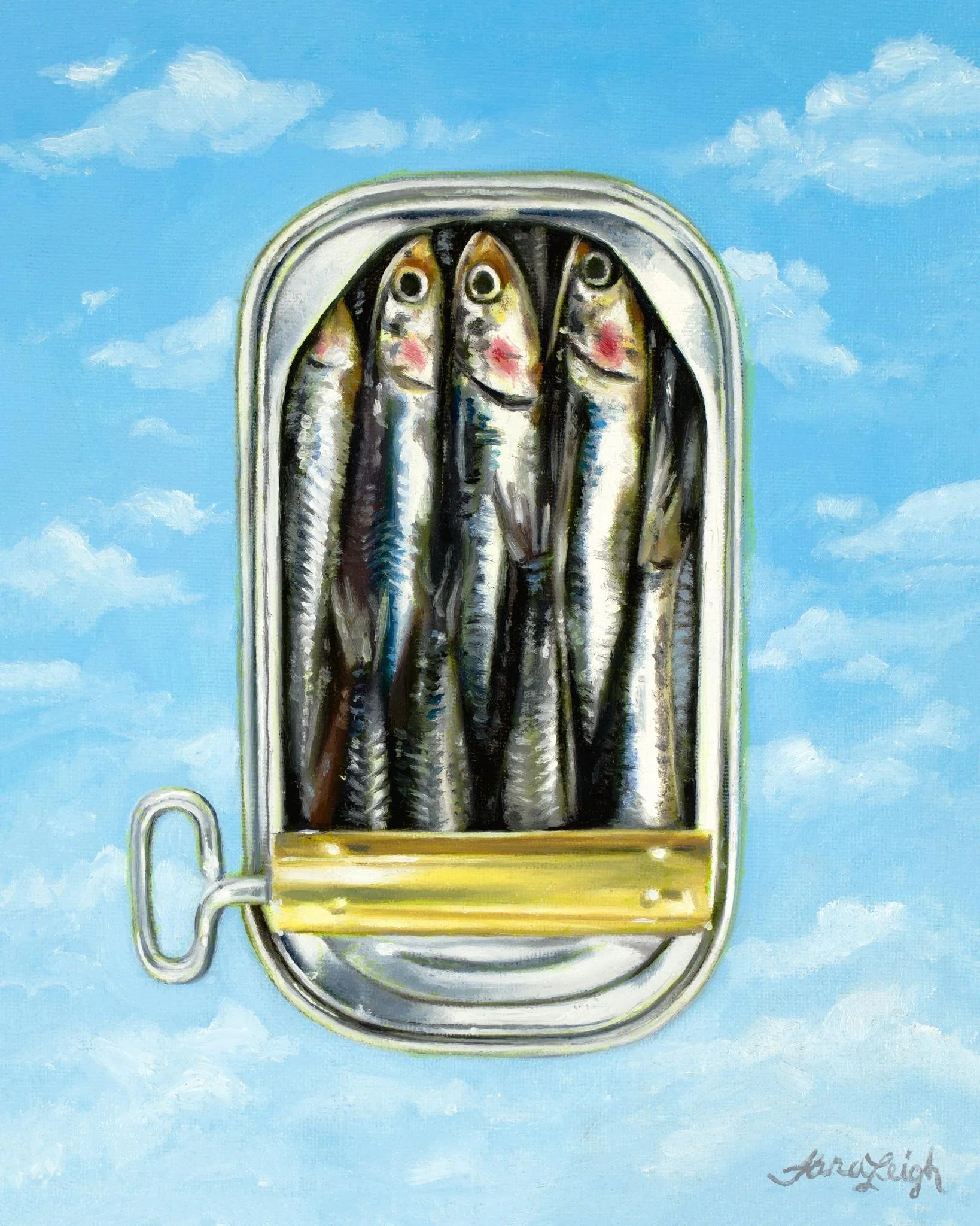 Tinned sardines greeting card